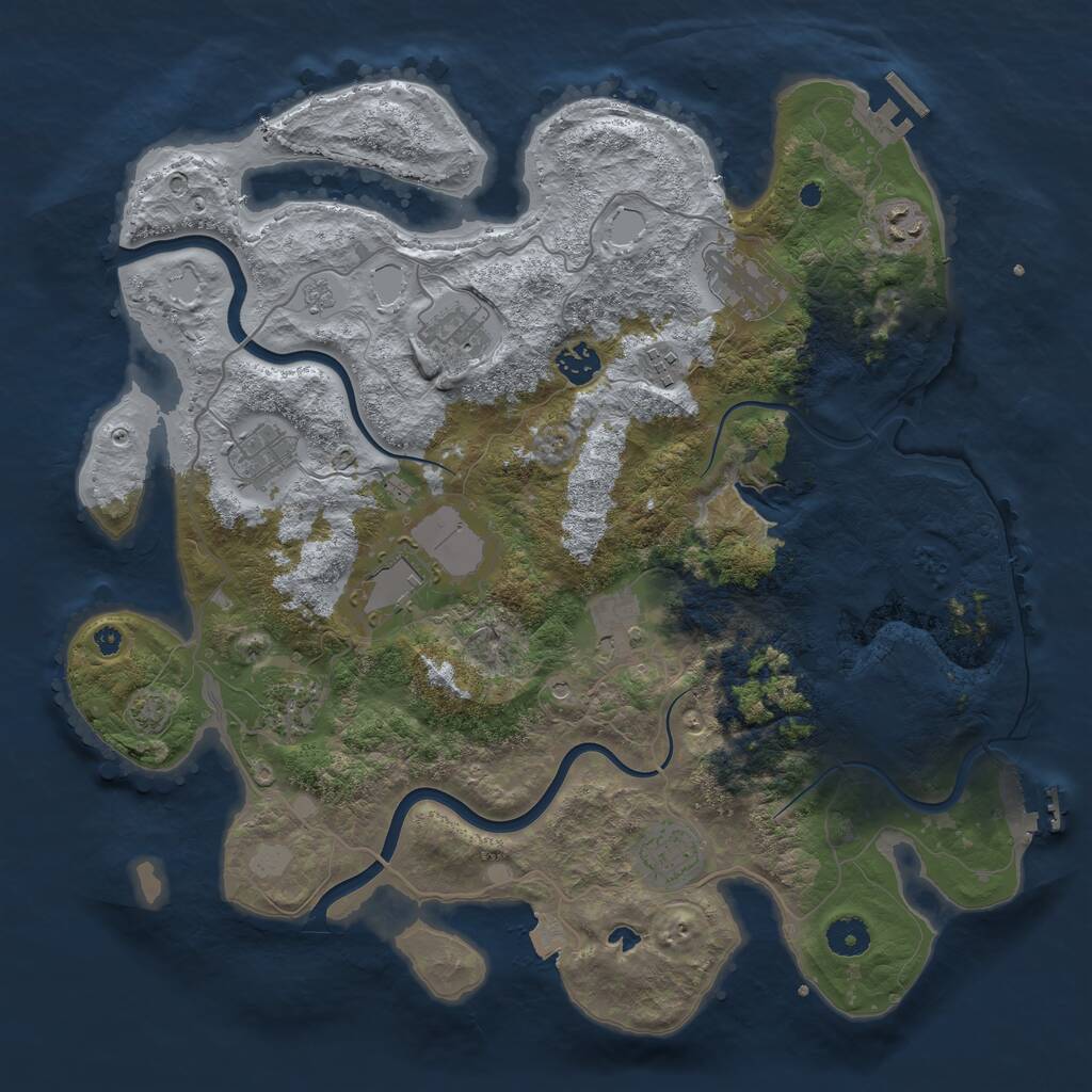 Rust Map: Procedural Map, Size: 4000, Seed: 423321427, 16 Monuments