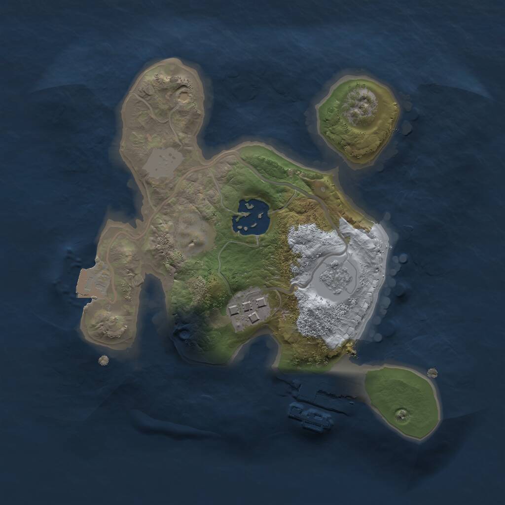 Rust Map: Procedural Map, Size: 2000, Seed: 246352, 5 Monuments