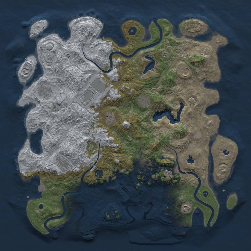 Rust Map: Procedural Map, Size: 4500, Seed: 20081985, 15 Monuments