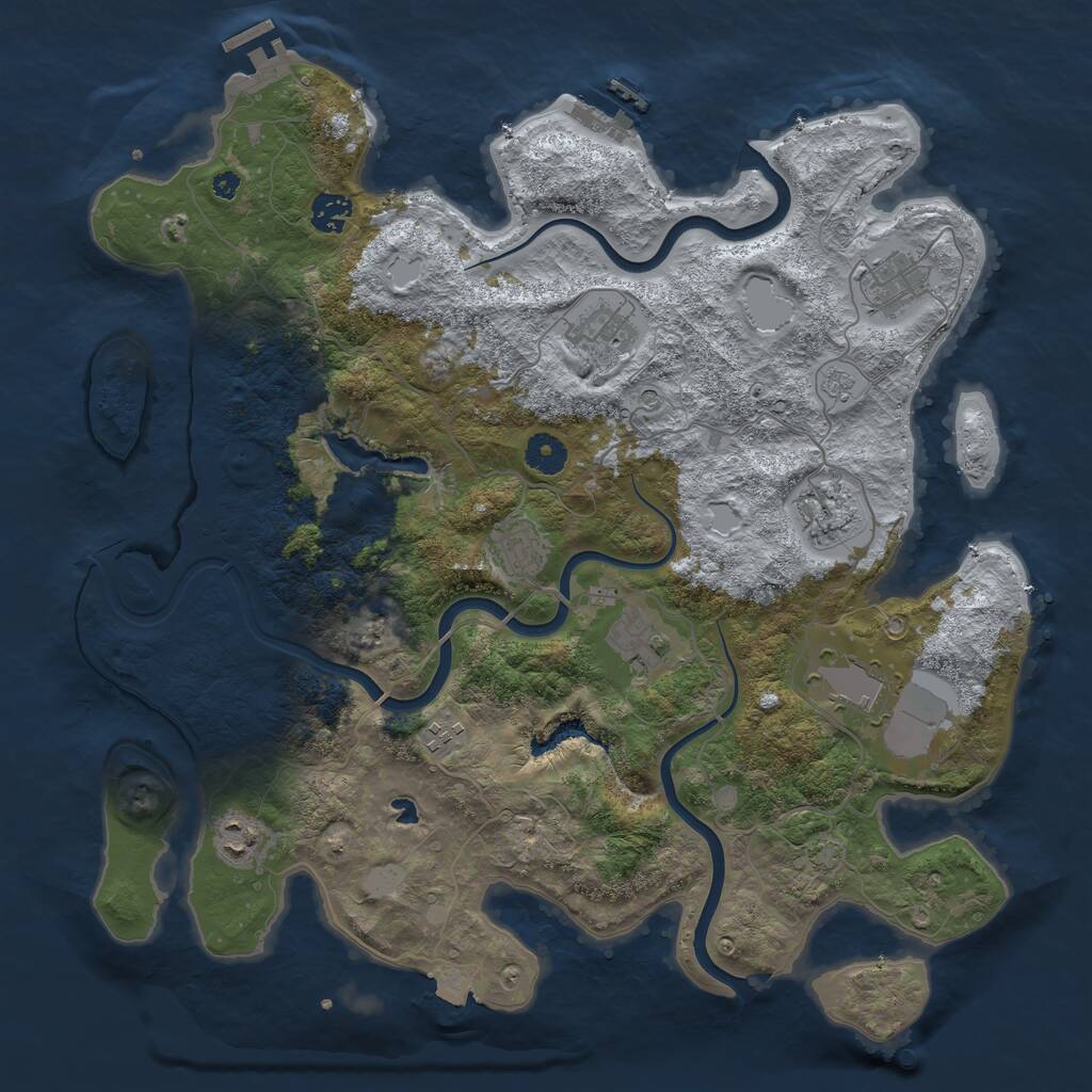 Rust Map: Procedural Map, Size: 4000, Seed: 827783, 15 Monuments