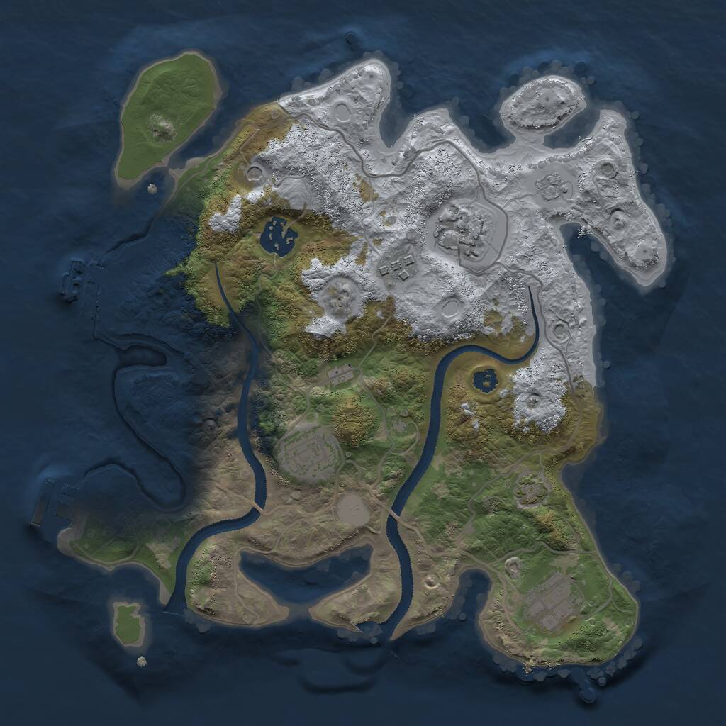 Rust Map: Procedural Map, Size: 3000, Seed: 718425672, 11 Monuments