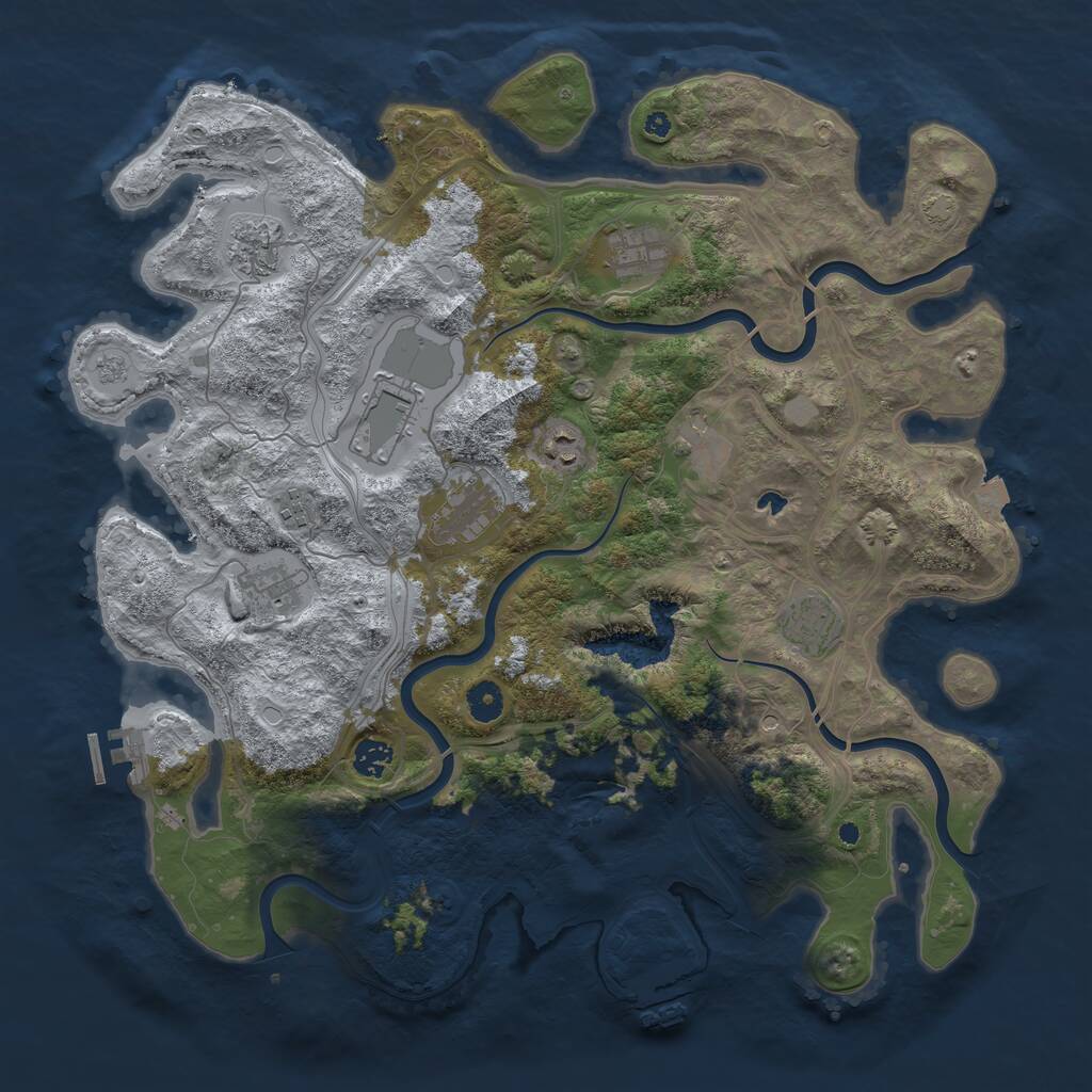 Rust Map: Procedural Map, Size: 4250, Seed: 126745, 16 Monuments