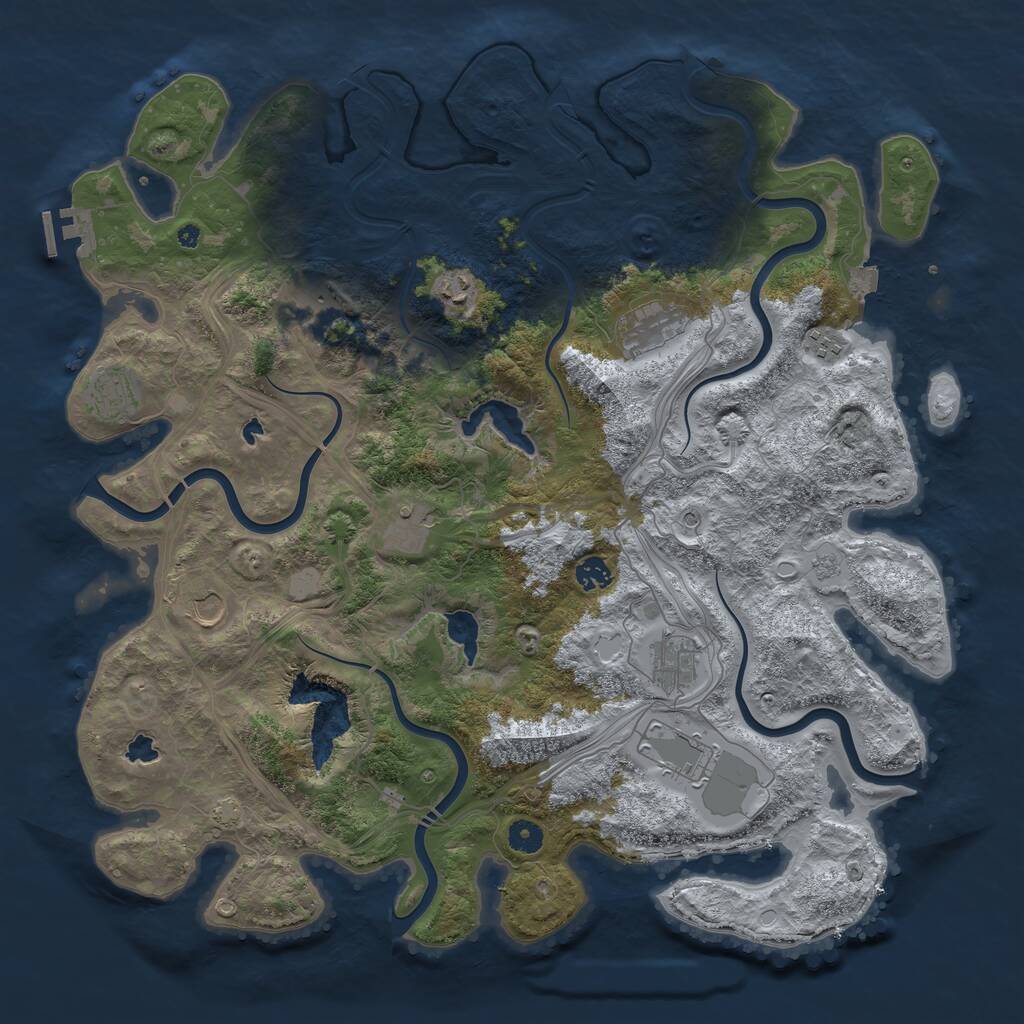 Rust Map: Procedural Map, Size: 4500, Seed: 521711, 15 Monuments