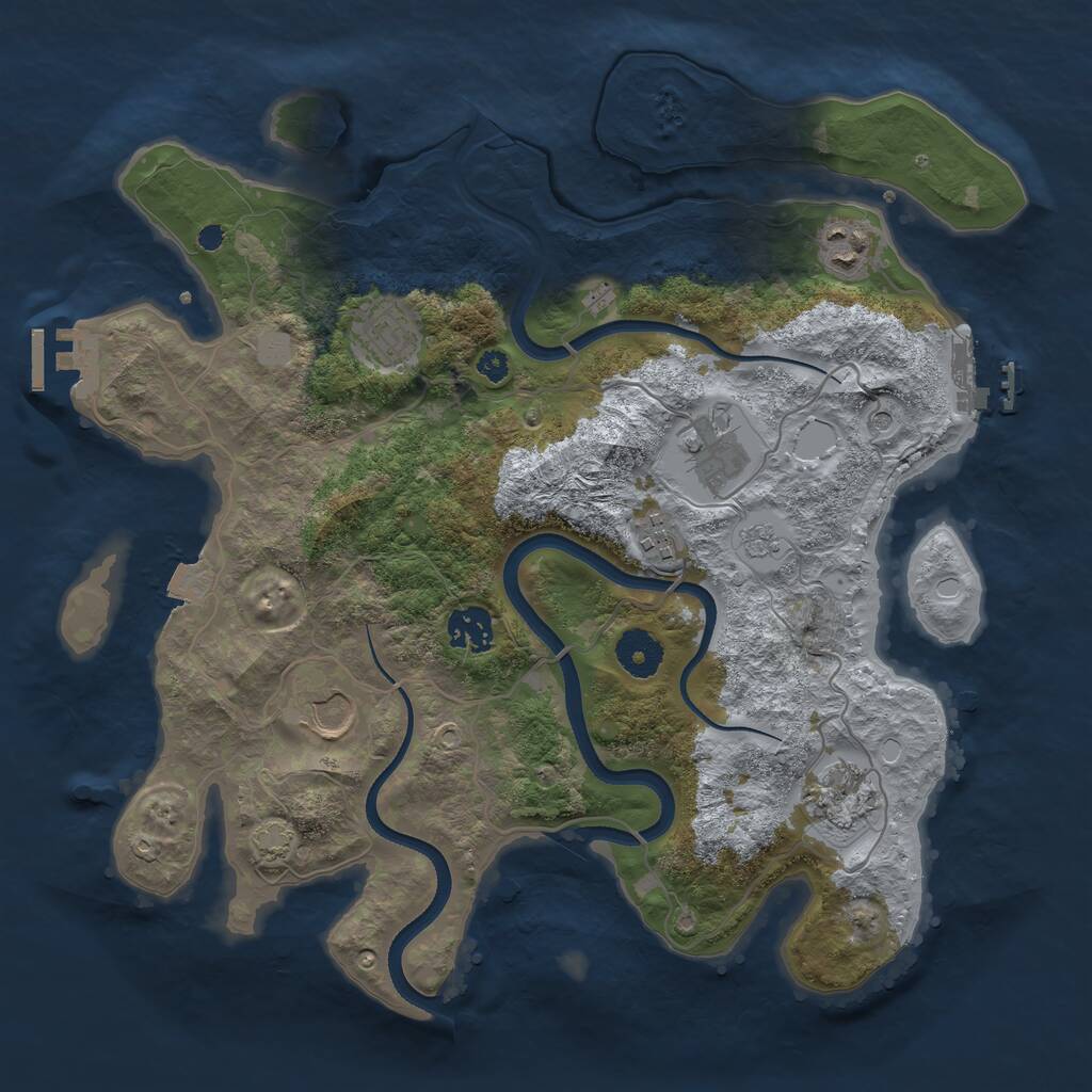 Rust Map: Procedural Map, Size: 3500, Seed: 544872, 13 Monuments