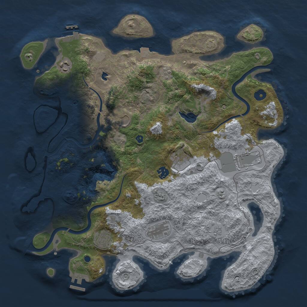 Rust Map: Procedural Map, Size: 4000, Seed: 826548, 14 Monuments