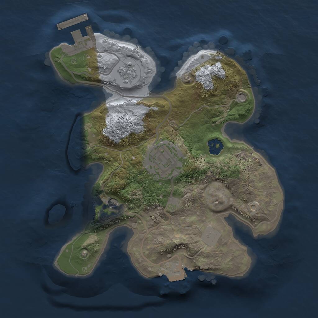Rust Map: Procedural Map, Size: 2000, Seed: 188264276, 5 Monuments