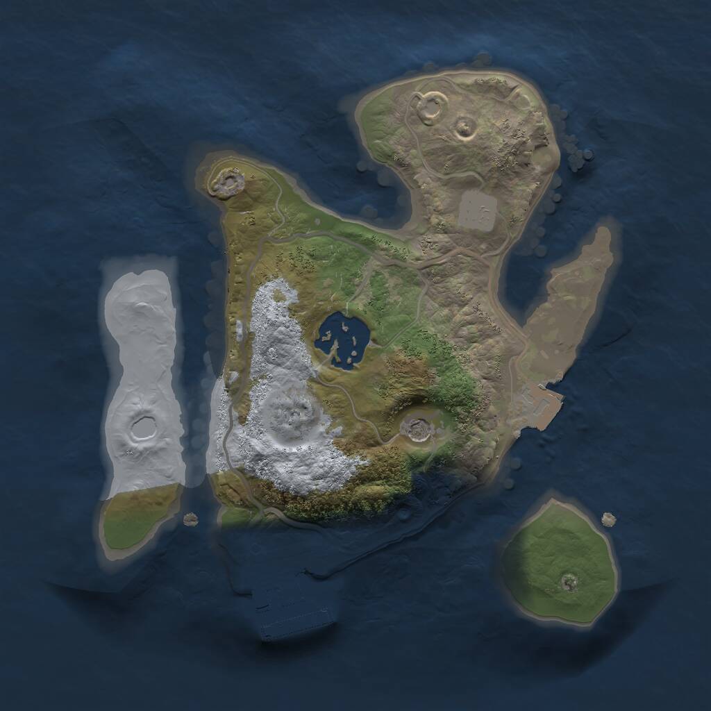 Rust Map: Procedural Map, Size: 2000, Seed: 1060958124, 4 Monuments