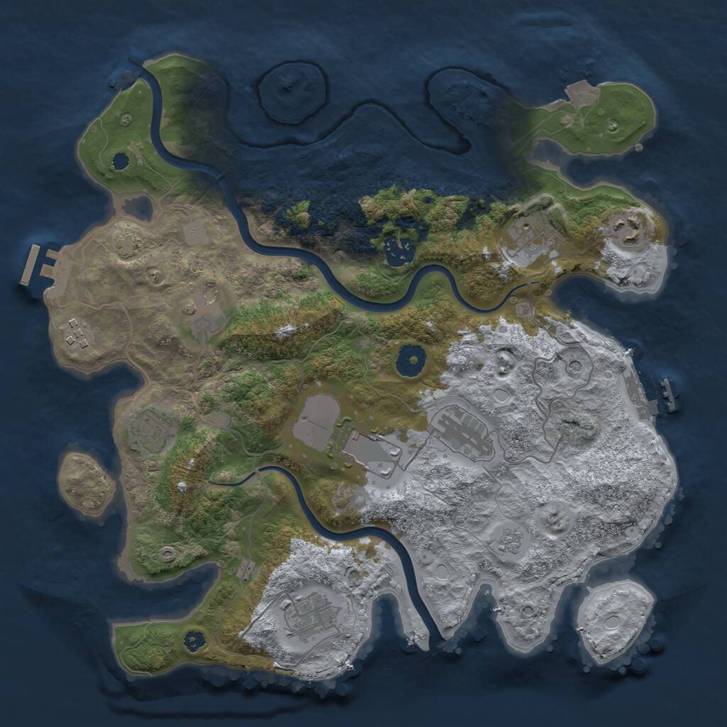 Rust Map: Procedural Map, Size: 3500, Seed: 785072, 15 Monuments