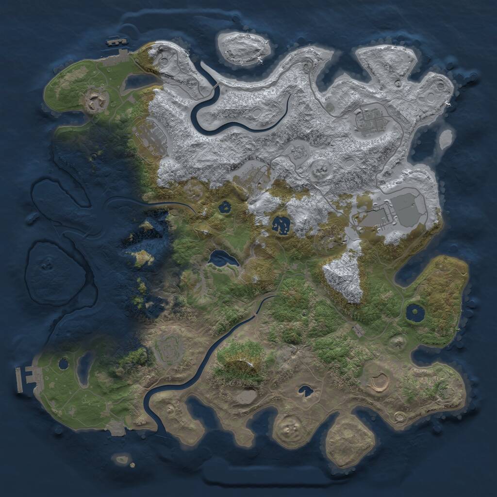 Rust Map: Procedural Map, Size: 4000, Seed: 192000, 16 Monuments
