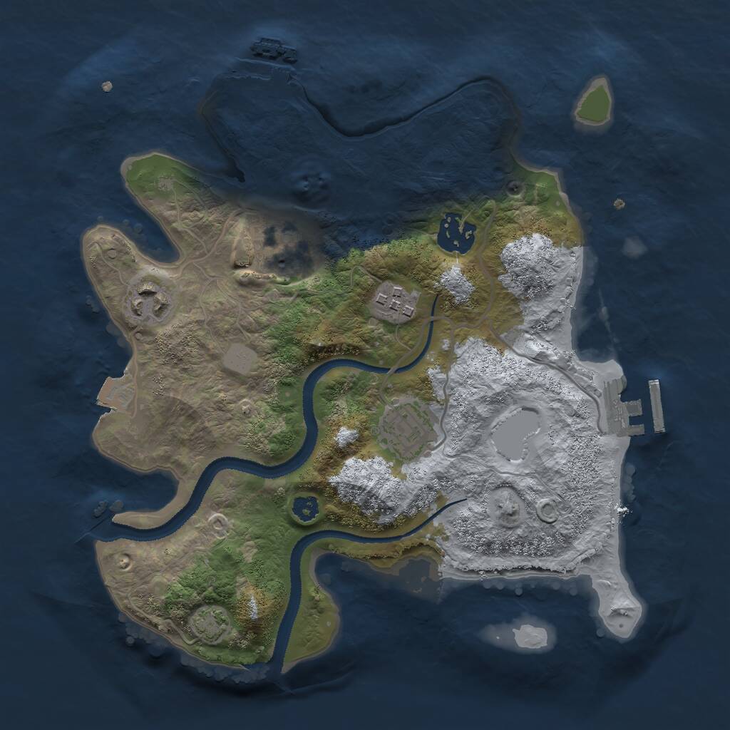 Rust Map: Procedural Map, Size: 2800, Seed: 847291, 9 Monuments