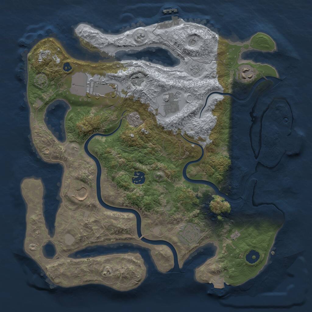 Rust Map: Procedural Map, Size: 3500, Seed: 1912898313, 13 Monuments