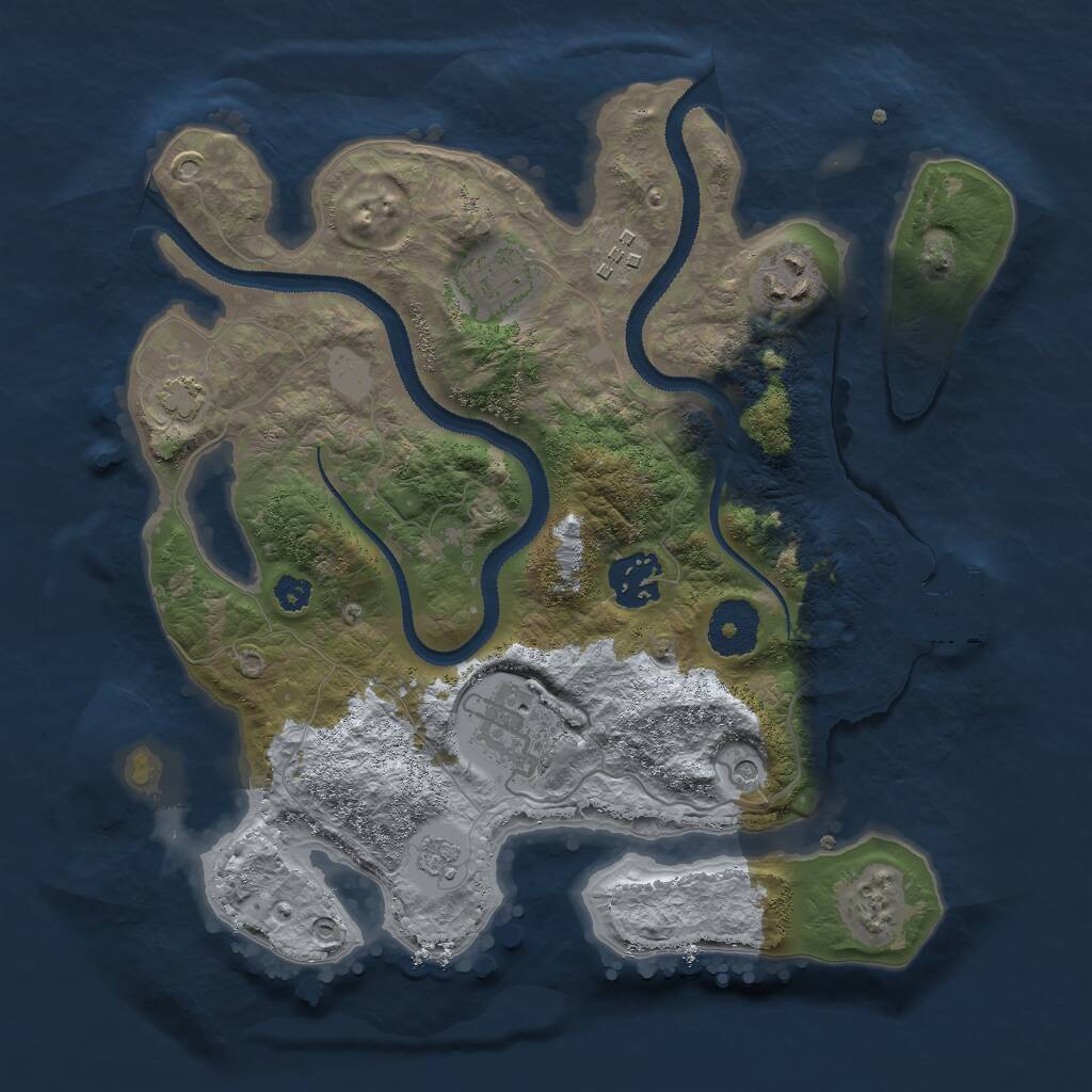 Rust Map: Procedural Map, Size: 3000, Seed: 1204447869, 10 Monuments