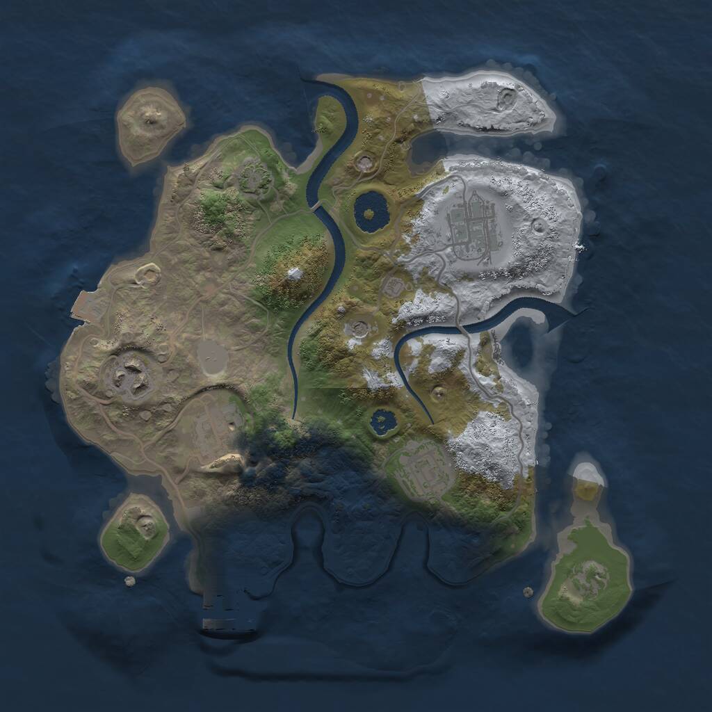 Rust Map: Procedural Map, Size: 2800, Seed: 564440373, 8 Monuments