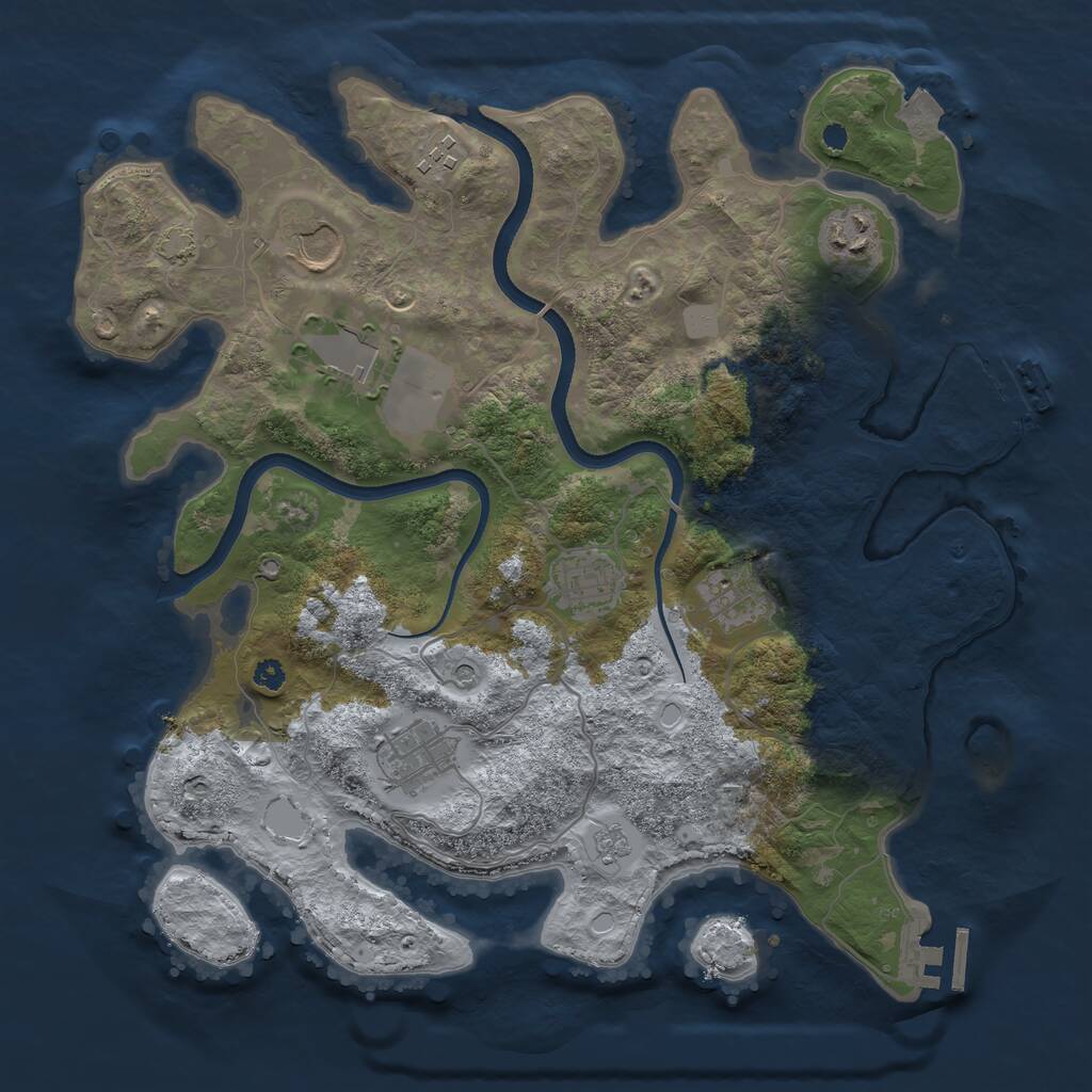 Rust Map: Procedural Map, Size: 3500, Seed: 700243, 13 Monuments