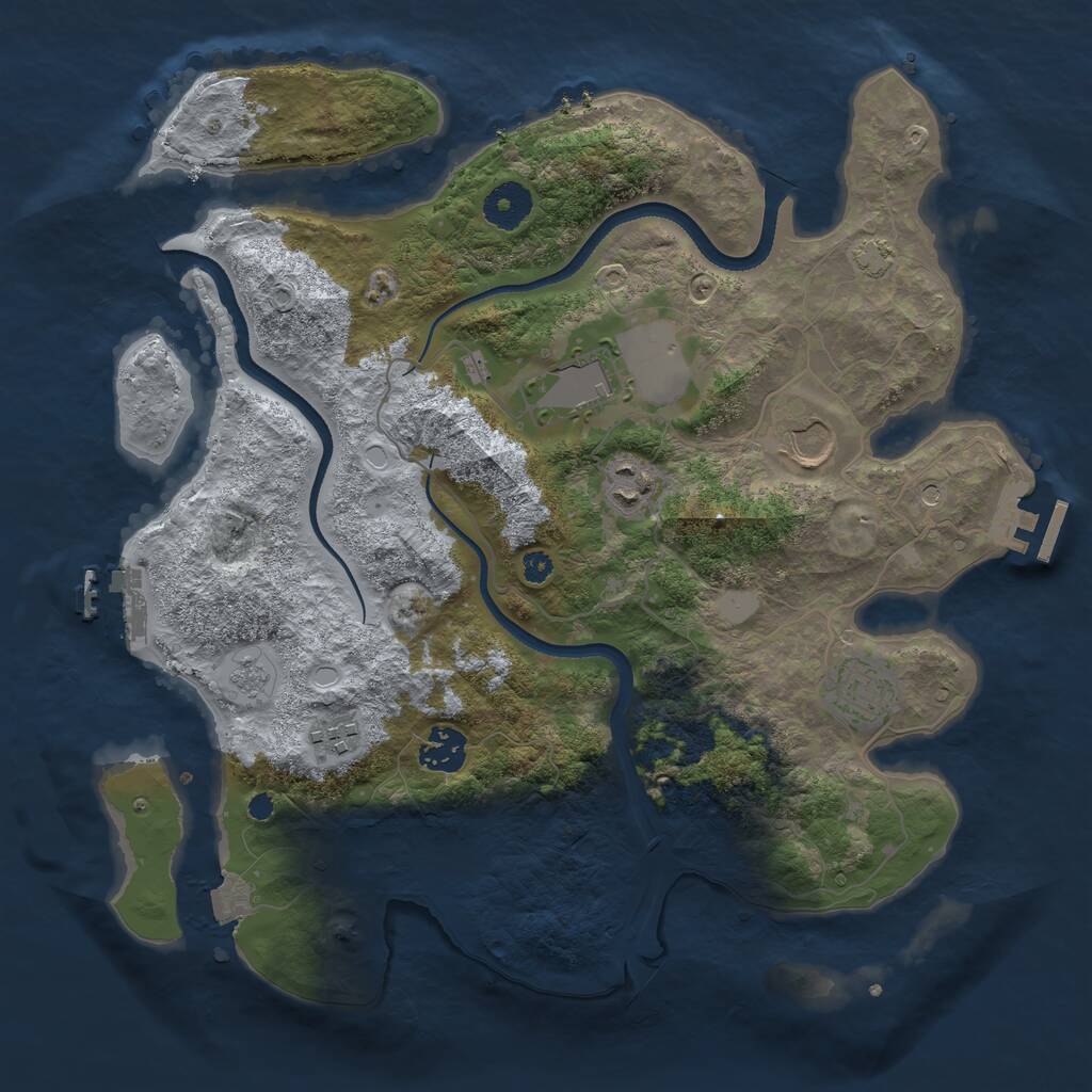 Rust Map: Procedural Map, Size: 3500, Seed: 26564, 12 Monuments