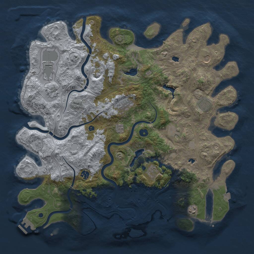 Rust Map: Procedural Map, Size: 4500, Seed: 1513419854, 15 Monuments