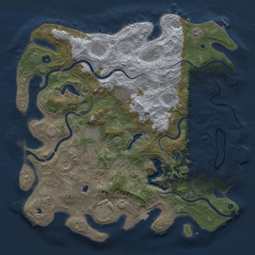 Rust Map: Procedural Map, Size: 4500, Seed: 1682794332, 16 Monuments