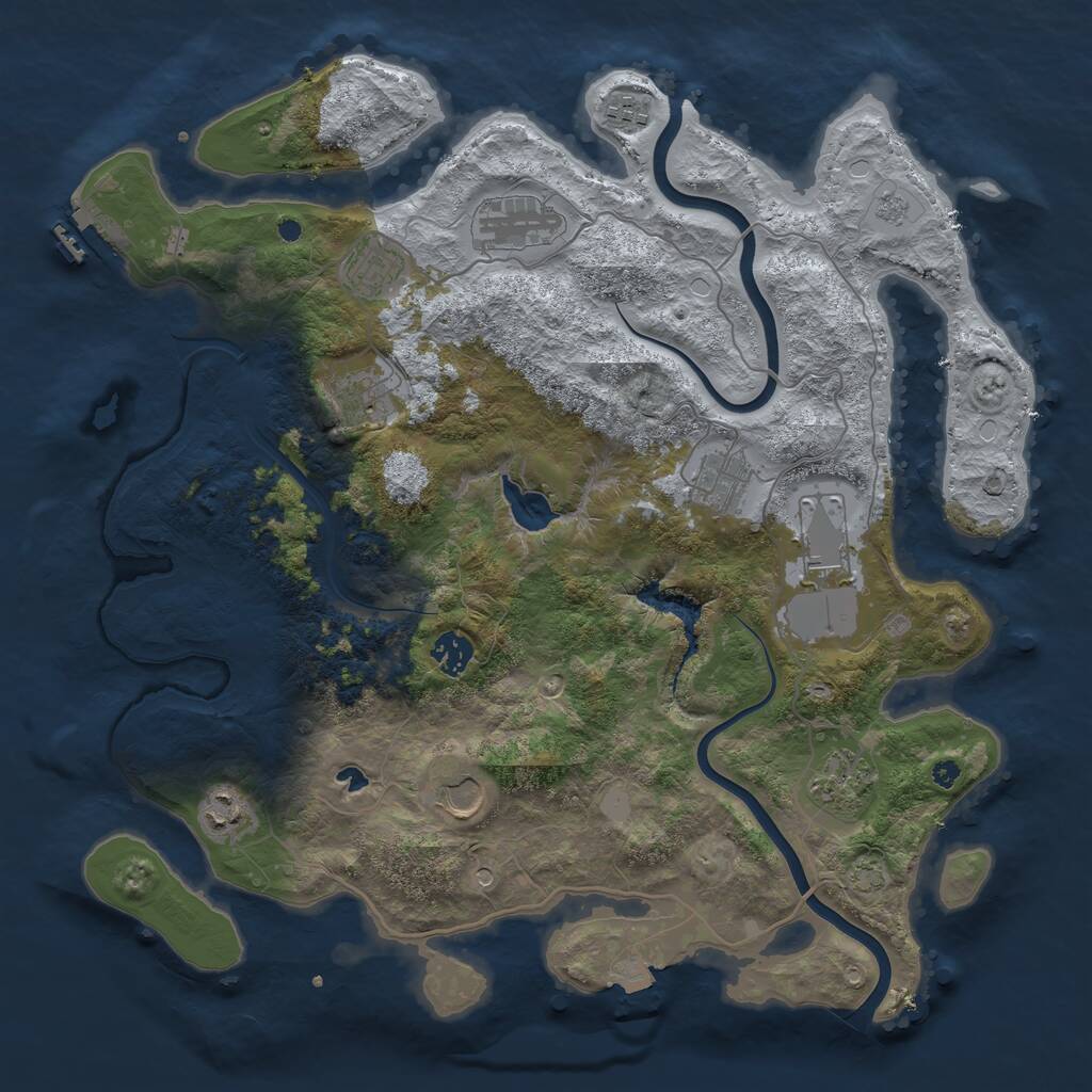 Rust Map: Procedural Map, Size: 4000, Seed: 986080, 15 Monuments