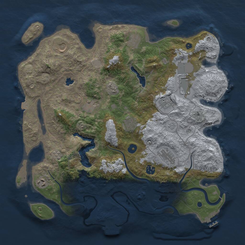 Rust Map: Procedural Map, Size: 4000, Seed: 609698, 16 Monuments