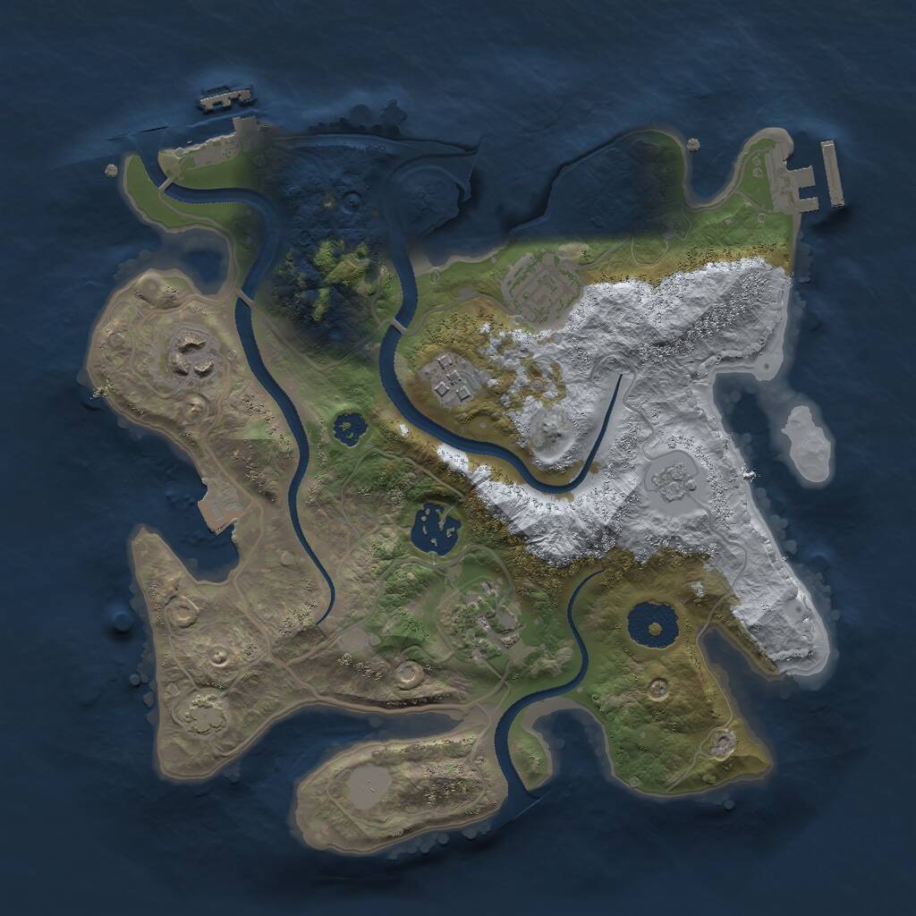 Rust Map: Procedural Map, Size: 2800, Seed: 16864, 10 Monuments