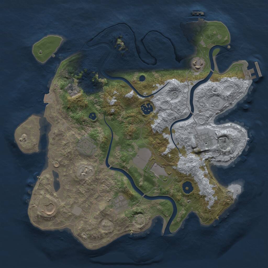 Rust Map: Procedural Map, Size: 3500, Seed: 326792, 14 Monuments