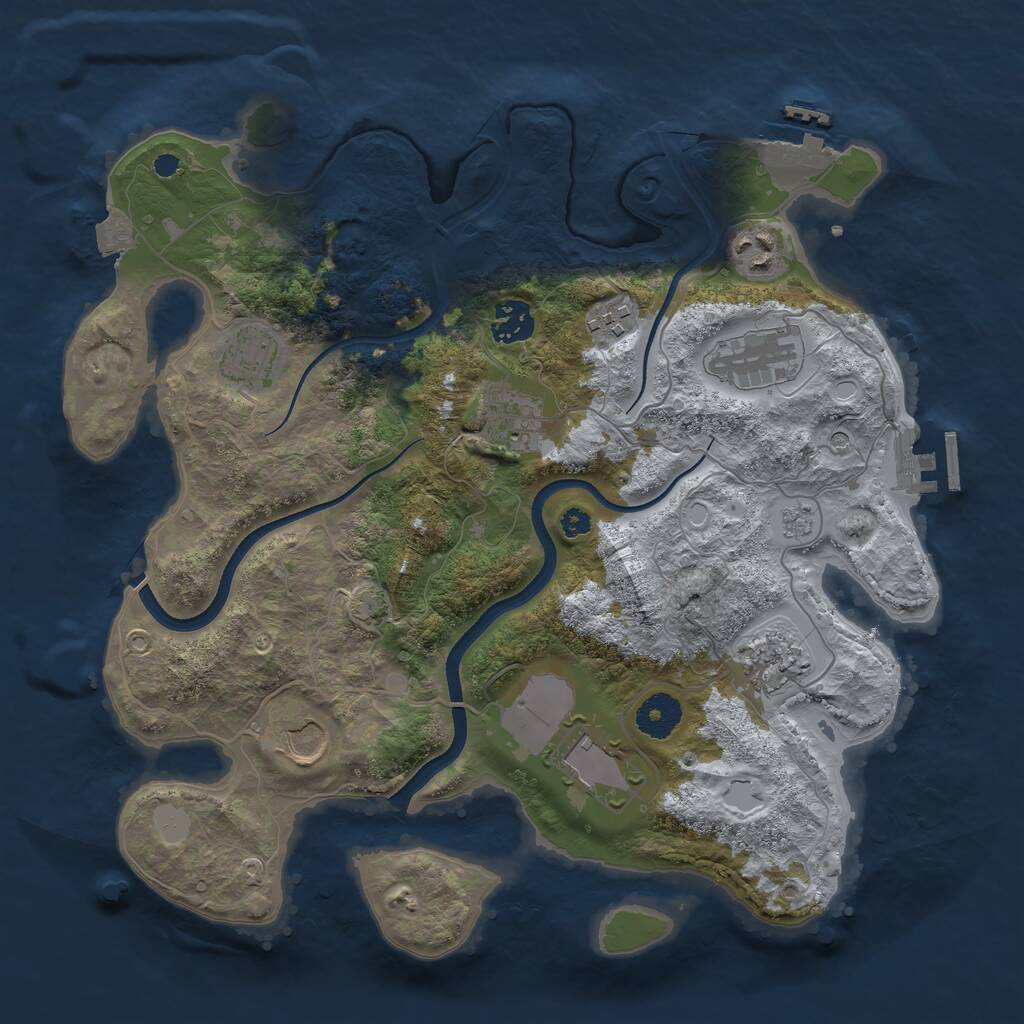 Rust Map: Procedural Map, Size: 3500, Seed: 234202, 15 Monuments