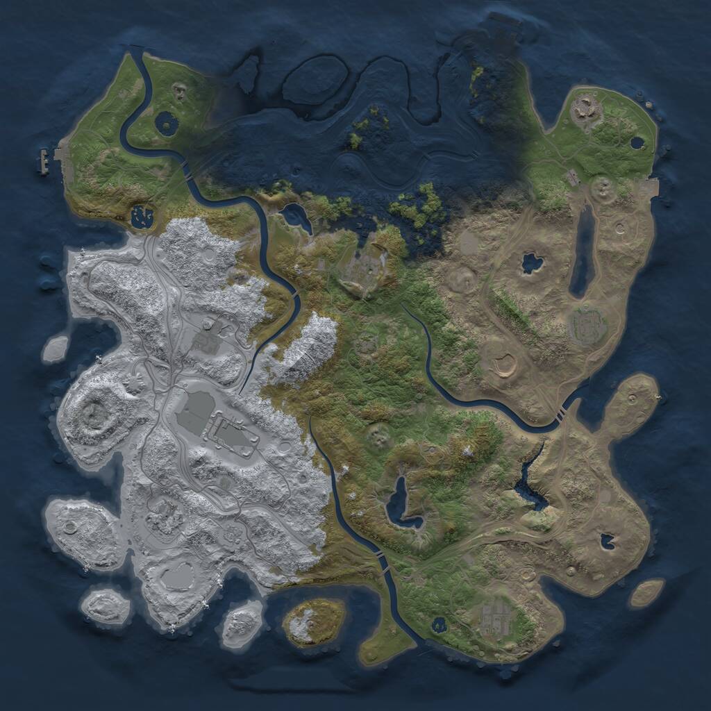 Rust Map: Procedural Map, Size: 4500, Seed: 88913856, 16 Monuments