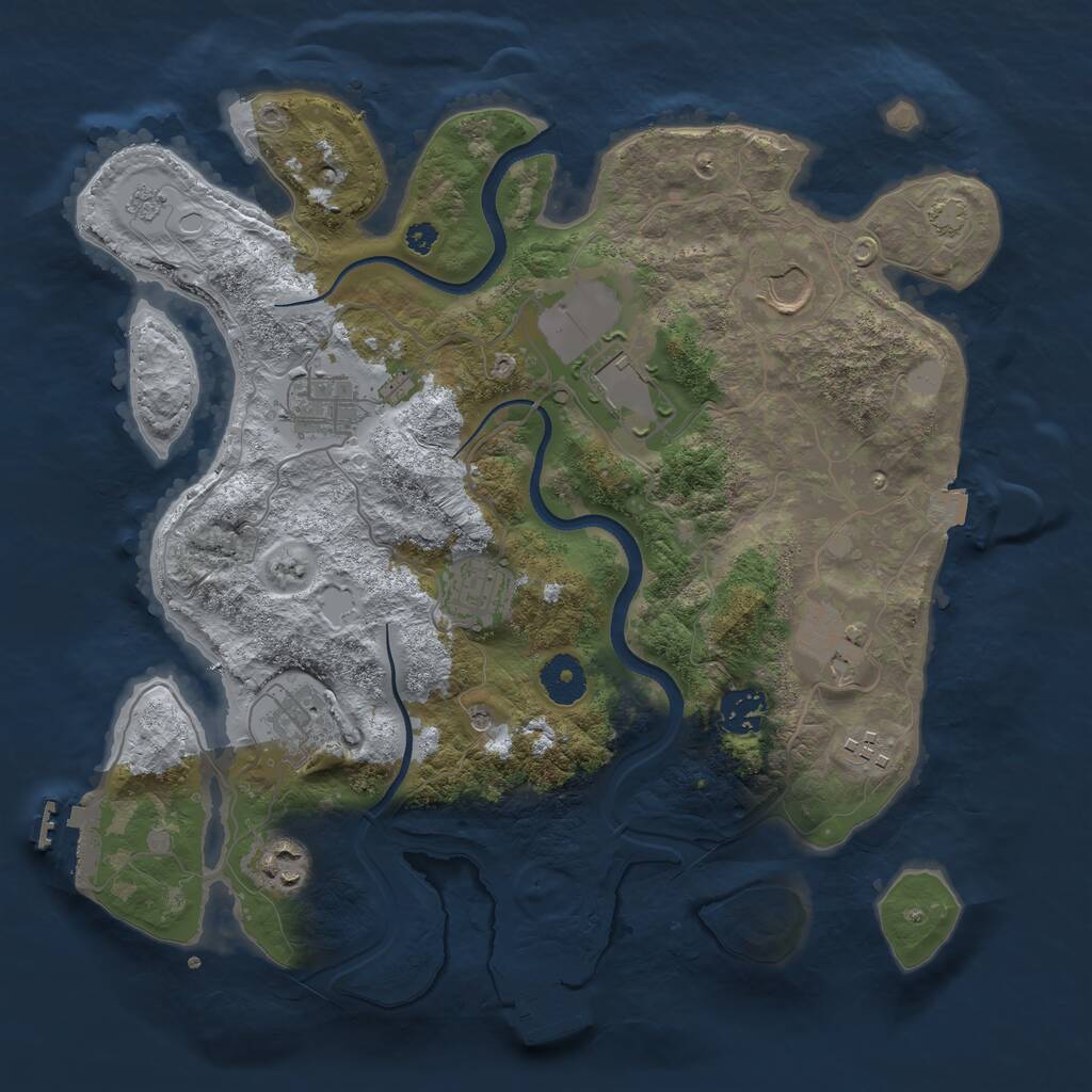 Rust Map: Procedural Map, Size: 3500, Seed: 697199, 15 Monuments
