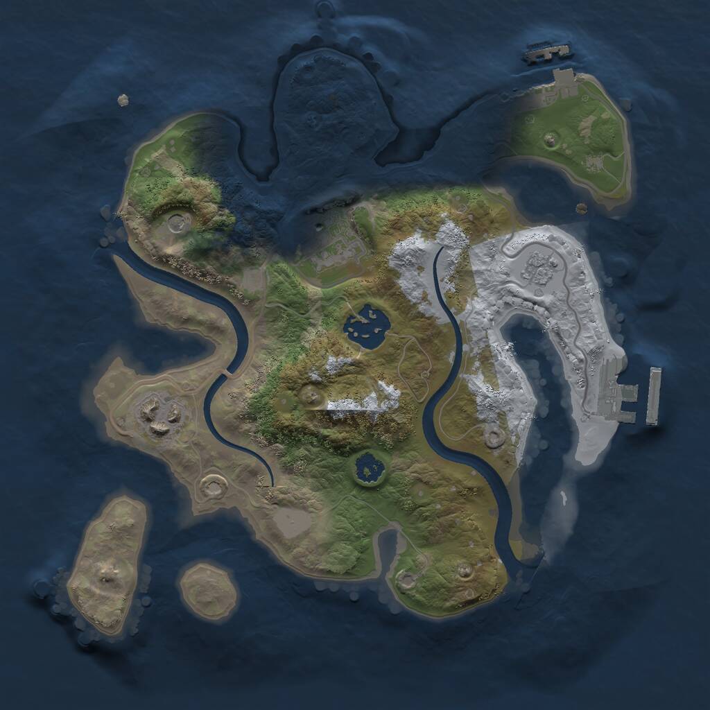 Rust Map: Procedural Map, Size: 2500, Seed: 623313074, 8 Monuments