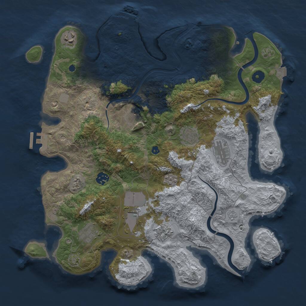 Rust Map: Procedural Map, Size: 3750, Seed: 177893, 15 Monuments