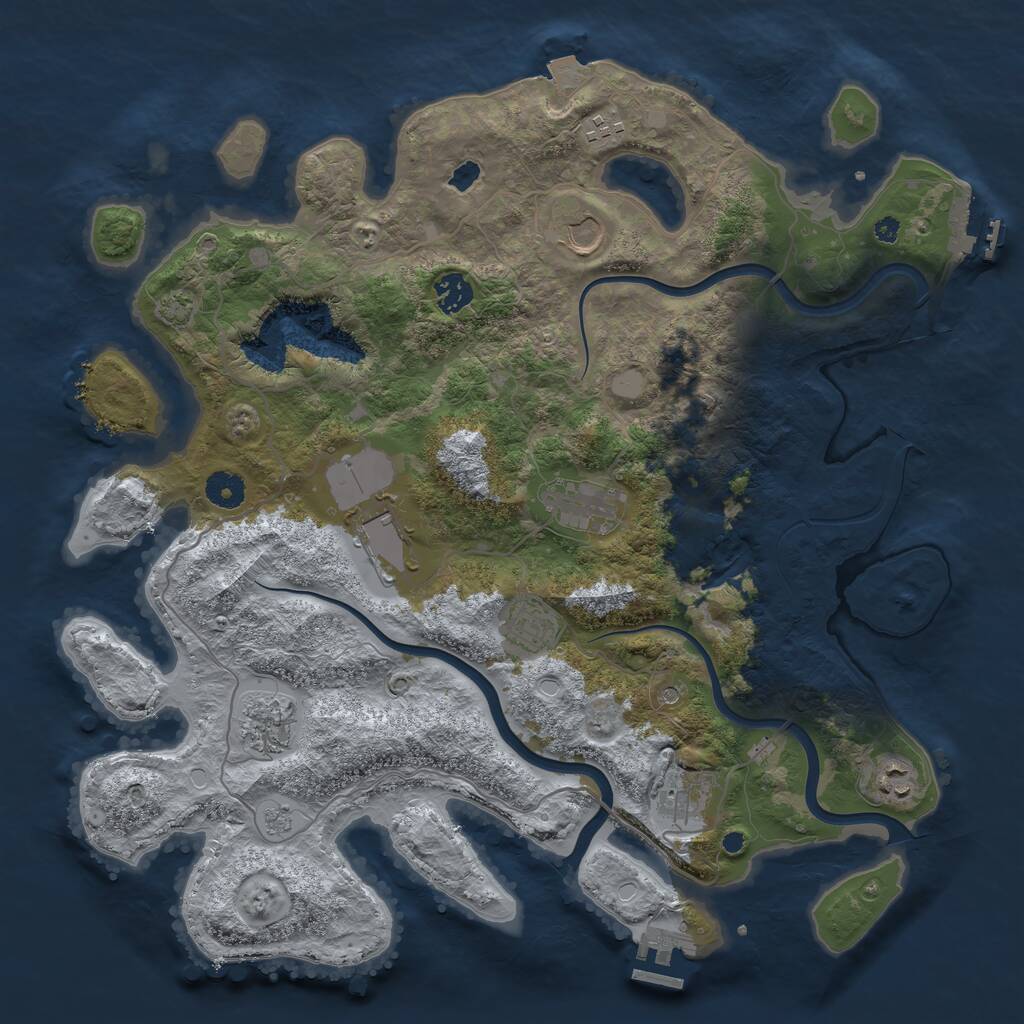 Rust Map: Procedural Map, Size: 4000, Seed: 541722, 15 Monuments