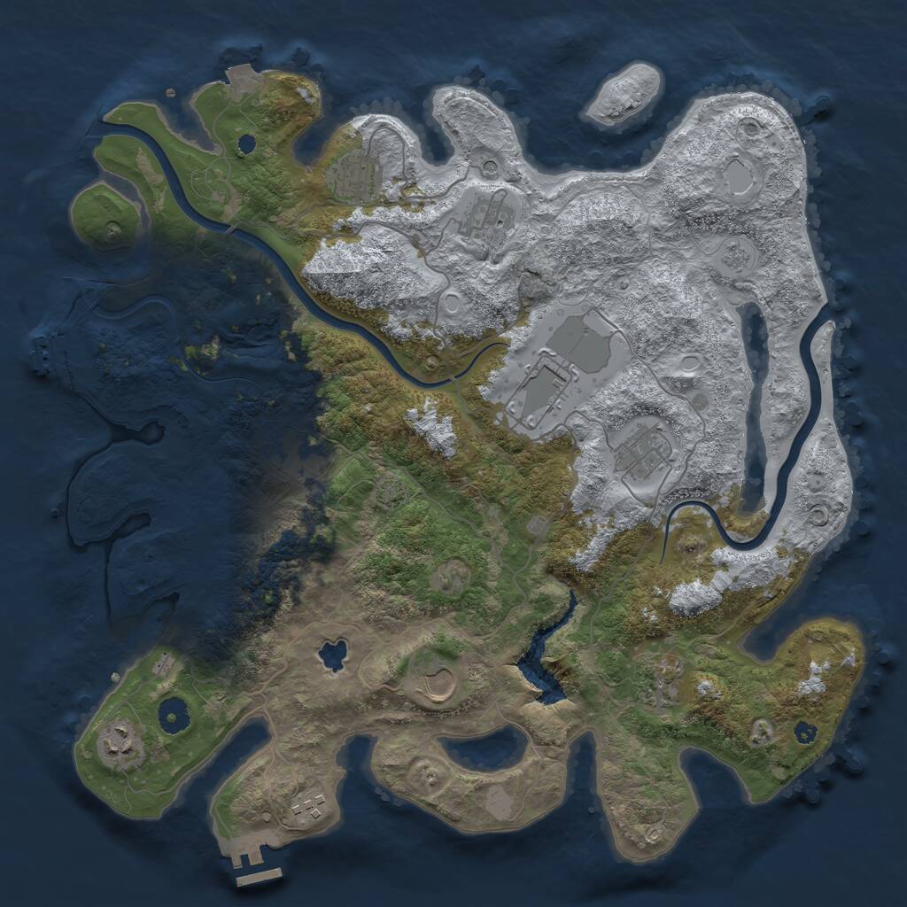 Rust Map: Procedural Map, Size: 4000, Seed: 818684, 15 Monuments