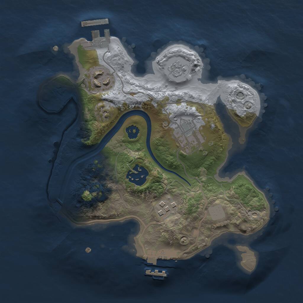 Rust Map: Procedural Map, Size: 2250, Seed: 1960087066, 8 Monuments