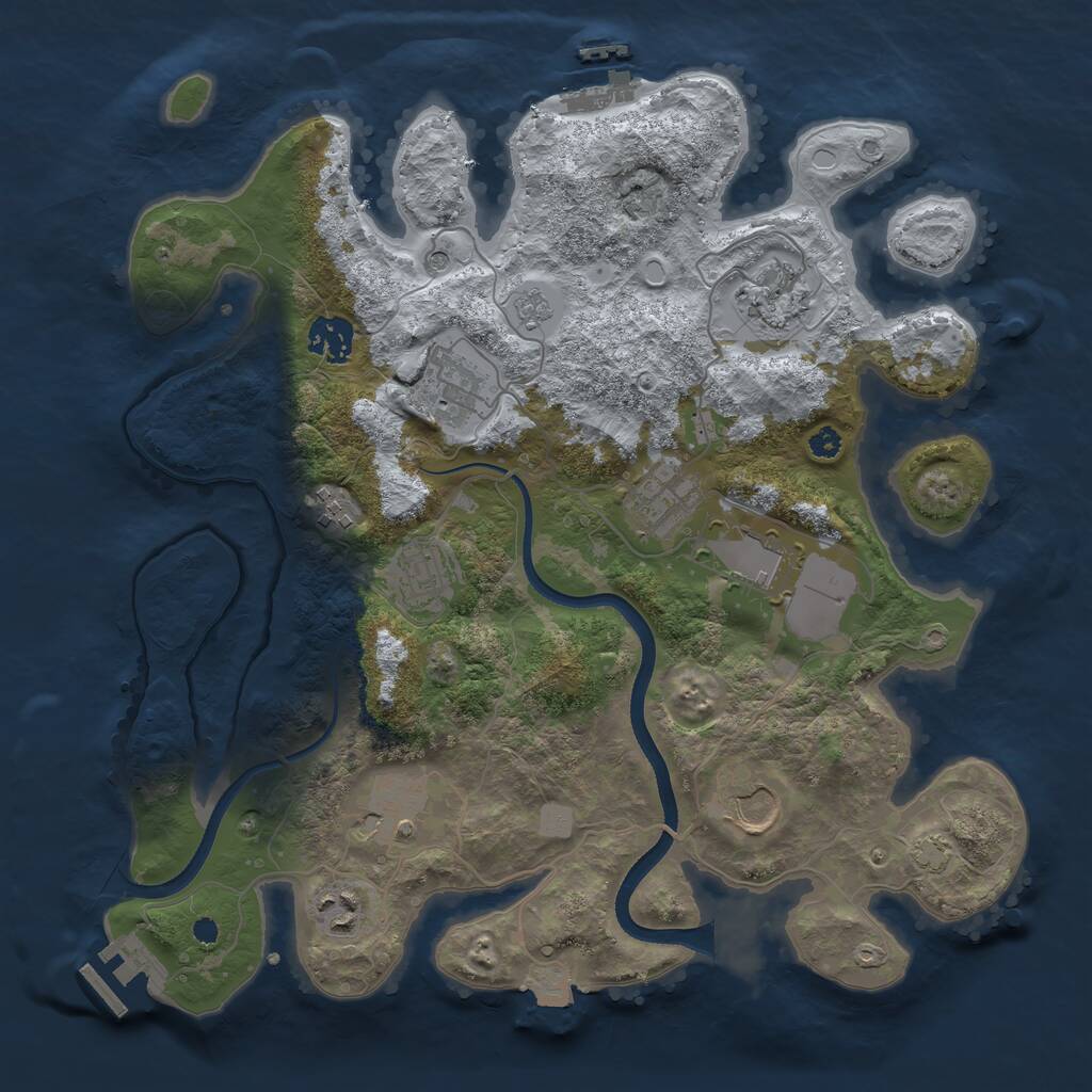Rust Map: Procedural Map, Size: 3500, Seed: 1902648476, 16 Monuments