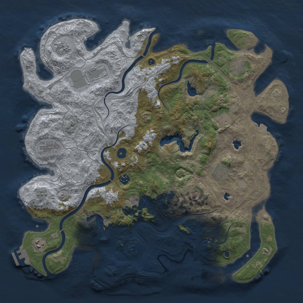 Rust Map: Procedural Map, Size: 4500, Seed: 639923, 17 Monuments