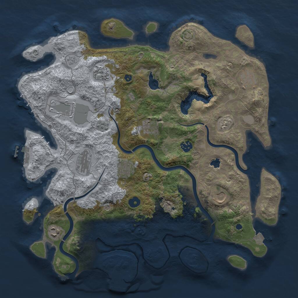 Rust Map: Procedural Map, Size: 4000, Seed: 1343272328, 16 Monuments