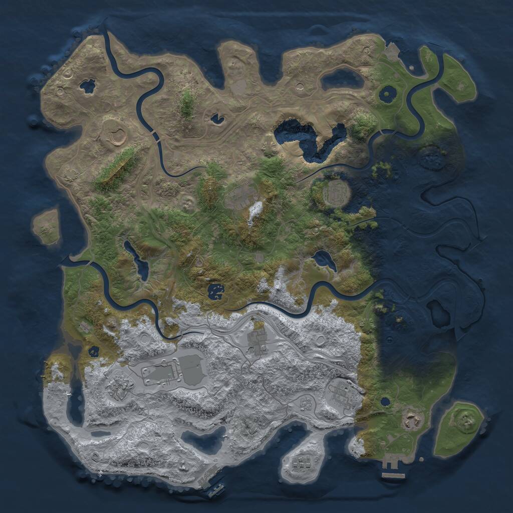 Rust Map: Procedural Map, Size: 4500, Seed: 1494512743, 16 Monuments