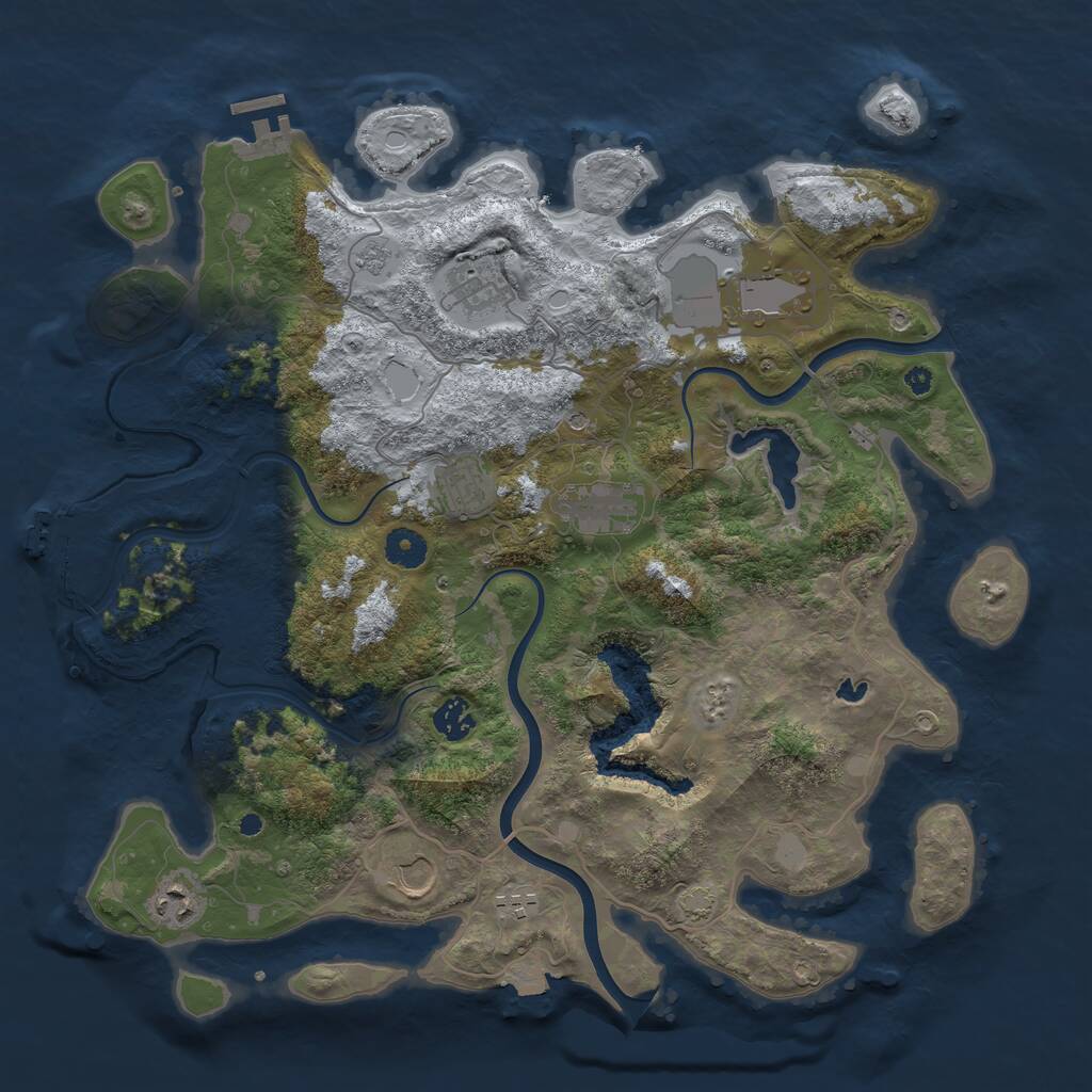 Rust Map: Procedural Map, Size: 4000, Seed: 146952, 14 Monuments