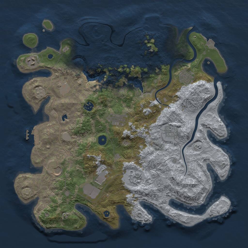 Rust Map: Procedural Map, Size: 4000, Seed: 356906, 16 Monuments