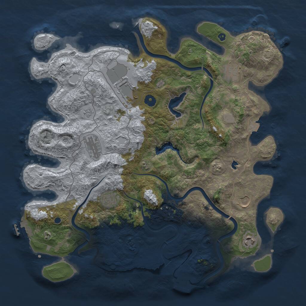 Rust Map: Procedural Map, Size: 4000, Seed: 545813, 13 Monuments