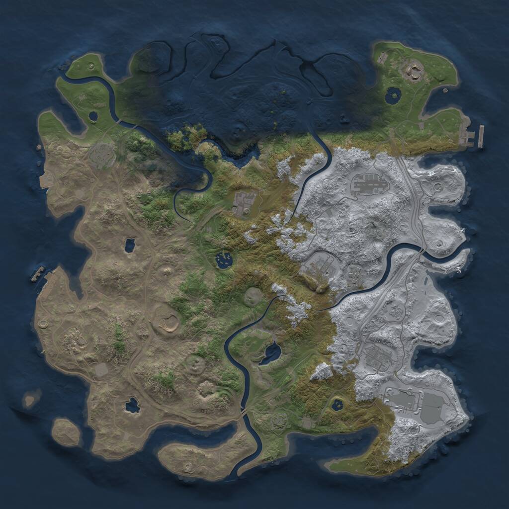 Rust Map: Procedural Map, Size: 4500, Seed: 143751, 17 Monuments