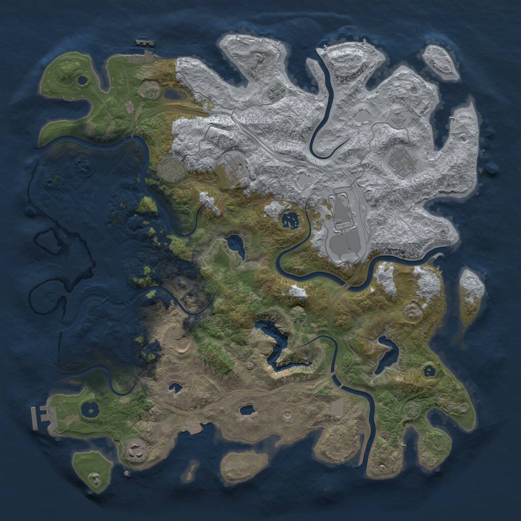 Rust Map: Procedural Map, Size: 4500, Seed: 151364, 14 Monuments