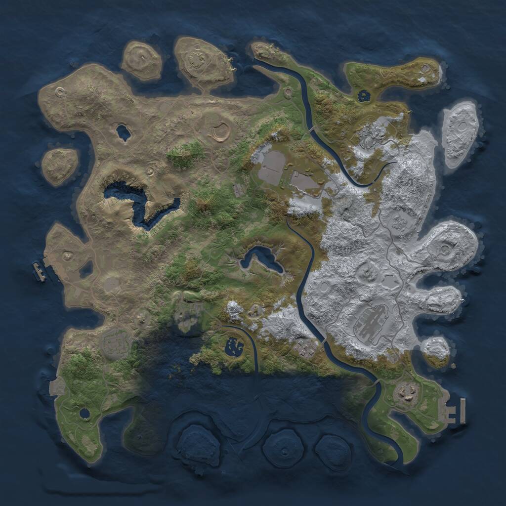 Rust Map: Procedural Map, Size: 4000, Seed: 295507, 15 Monuments