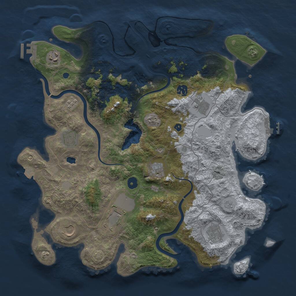 Rust Map: Procedural Map, Size: 4000, Seed: 430473, 15 Monuments
