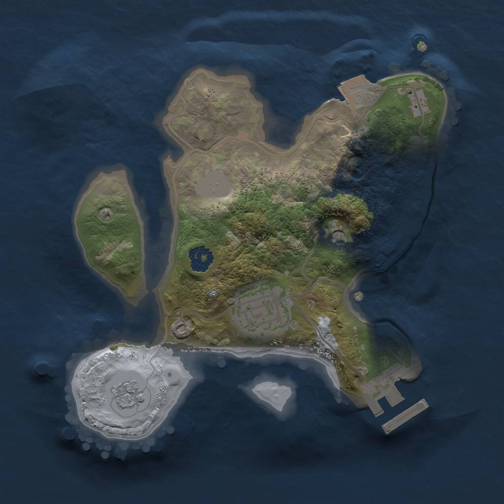 Rust Map: Procedural Map, Size: 2000, Seed: 1432620033, 5 Monuments
