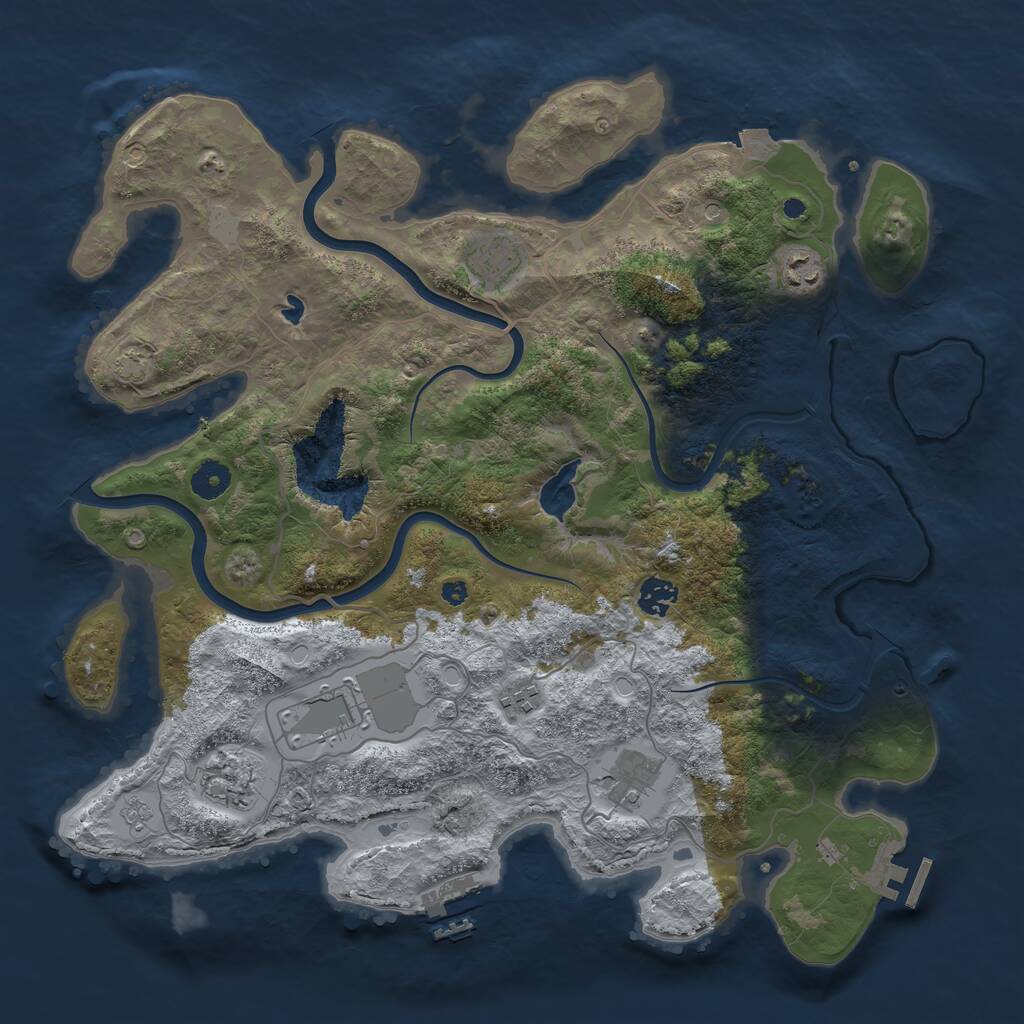 Rust Map: Procedural Map, Size: 4000, Seed: 365566, 13 Monuments