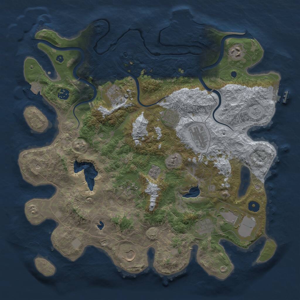 Rust Map: Procedural Map, Size: 4000, Seed: 172577, 16 Monuments