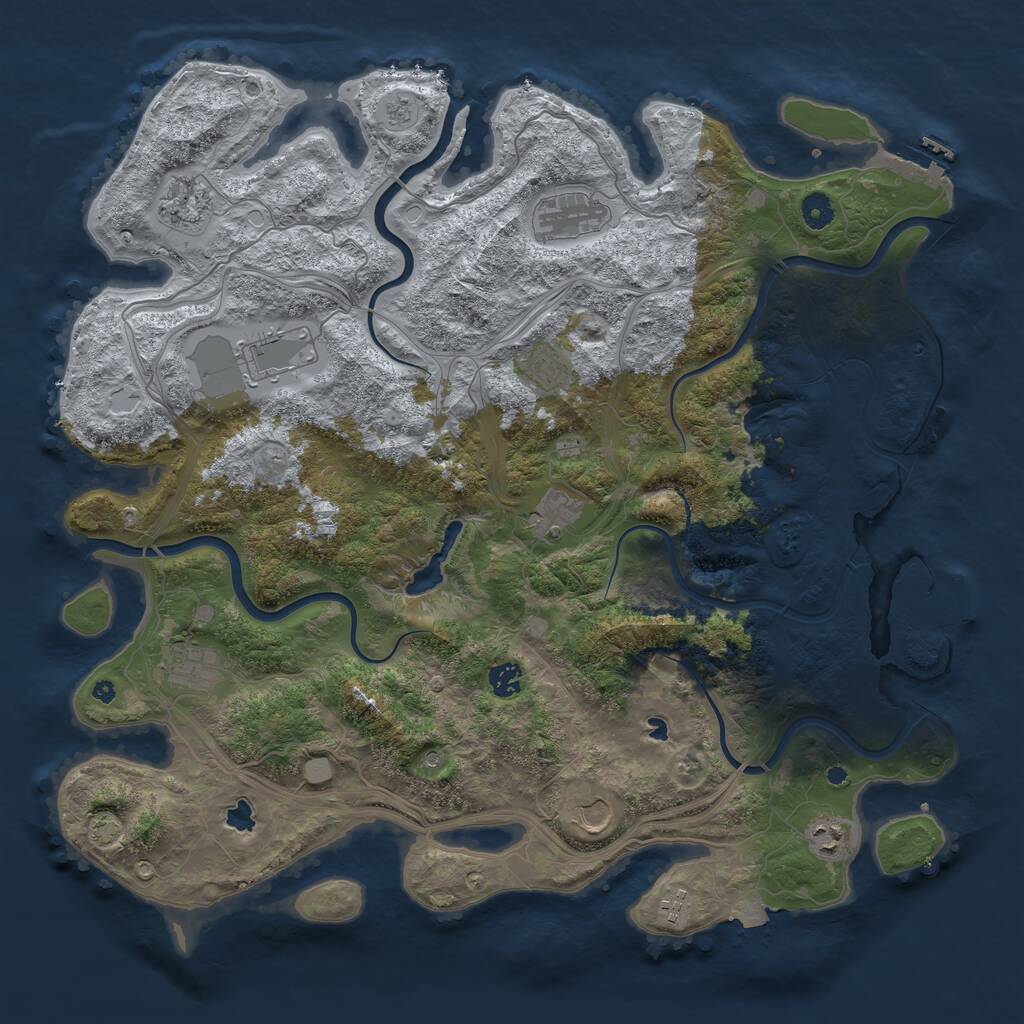 Rust Map: Procedural Map, Size: 4500, Seed: 186694, 16 Monuments