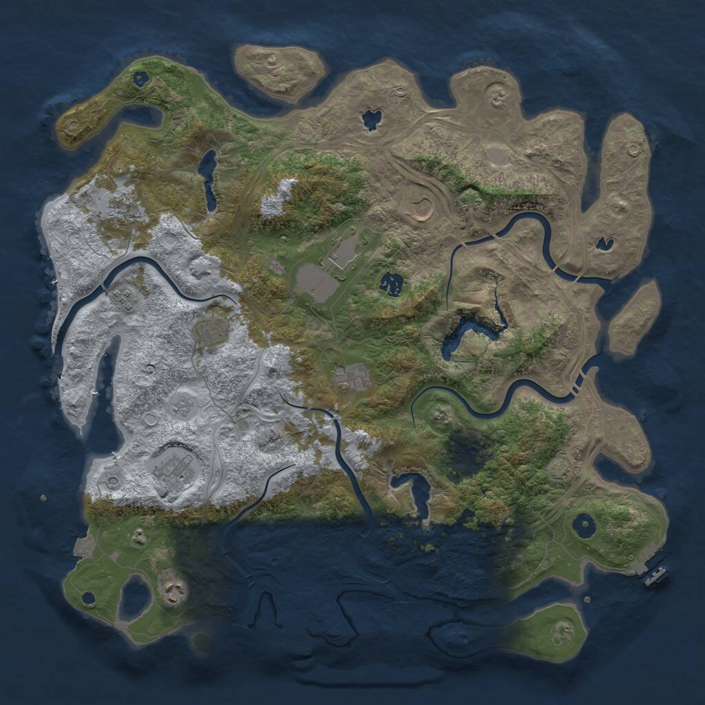 Rust Map: Procedural Map, Size: 4500, Seed: 672310, 15 Monuments