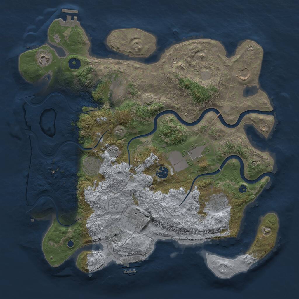Rust Map: Procedural Map, Size: 3800, Seed: 458564231, 15 Monuments